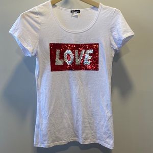 Top Fashion of NY Size Large Sequenced Pattern Spelling LOVE